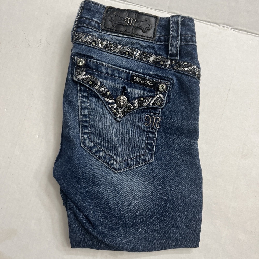Miss Me Signature Boot Cut Denim Jeans 28x33 (Tagged 25) Button Flap Back Pocket